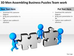 3d men assembling business puzzles team work ppt graphics icons