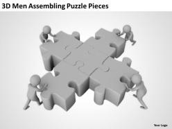 3d men assembling puzzle pieces ppt graphics icons powerpoint
