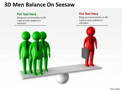 3D Men Balance On Seesaw Ppt Graphics Icons