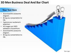3d men business deal and bar chart ppt graphics icons powerpoint