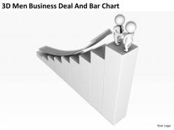 3d men business deal and bar chart ppt graphics icons powerpoint