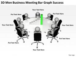 3d men business meeting bar graph success ppt graphics icons
