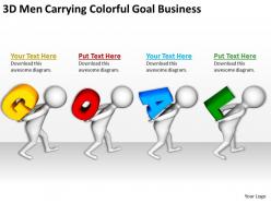 3d men carrying colorful goal business ppt graphics icons powerpoint