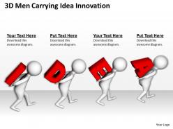 3D Men Carrying Idea Innovation Ppt Graphics Icons Powerpoint