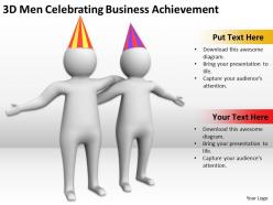 3D Men Celebrating Business Achievement Ppt Graphics Icons Powerpoint