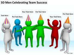 3d men celebrating team success ppt graphics icons powerpoint