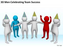 3d men celebrating team success ppt graphics icons powerpoint