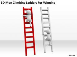 3d men climbing ladders for winning ppt graphics icons powerpoint