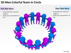 3d men colorful team in circle ppt graphics icons powerpoint
