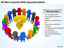 3d men colorful with question mark ppt graphics icons