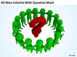 3d men colorful with question mark ppt graphics icons