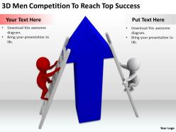 3d men competition to reach top success ppt graphics icons powerpoint