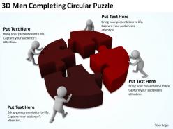3d men completing circular puzzle ppt graphics icons powerpoint