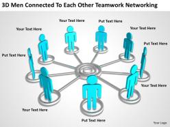 3d men connected to each other teamwork networking ppt graphic icon