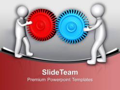 3d men connecting gears business development powerpoint templates ppt themes and graphics 0213