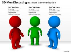 3d men discussing business communication ppt graphics icons