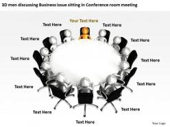 3D men discussing Business issue sitting in Conference room meeting Ppt Graphic Icon