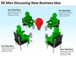 3d men discussing new business idea ppt graphics icons powerpoint