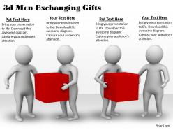 3d men exchanging gifts ppt graphics icons powerpoint