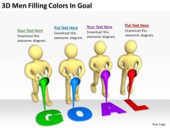 3d men filling colors in goal ppt graphics icons powerpoint