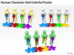3d men filling colors jigsaw puzzles ppt graphics icons powerpoint