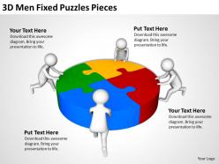 3d men fixed puzzles pieces ppt graphics icons
