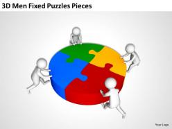 3d men fixed puzzles pieces ppt graphics icons