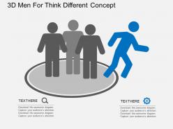 3d men for think different concept flat powerpoint design