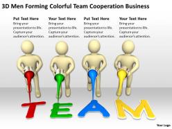 3d men forming colorful team cooperation business ppt graphics icons powerpoint