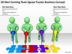 3D Men Forming Team Jigsaw Puzzles Business Concept Ppt Graphics Icons Powerpoint