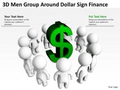3d men group around dollar sign finance ppt graphics icons