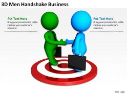 3d men handshake business ppt graphics icons