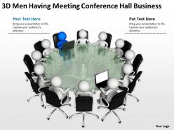 3D Men having Meeting conference hall Business Ppt Graphics Icons