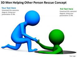 3d men helping other person rescue concept ppt graphics icons