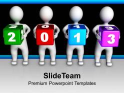 3d men holding colorful 2013 cubes powerpoint templates ppt themes and graphics 0113