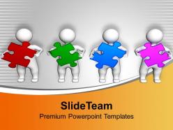 3d men holding colorful puzzles powerpoint templates ppt themes and graphics 0113