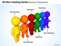 3D Men Holding Hands Business Teamwork Ppt Graphics Icons