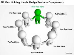 3d men holding hands pledge business components ppt graphics icons