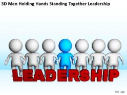 3d men holding hands standing together leadership ppt graphics icons