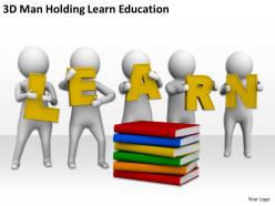 3d men holding learn education ppt graphics icons powerpoint