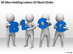 3d men holding letters of word blog ppt graphics icons powerpoint