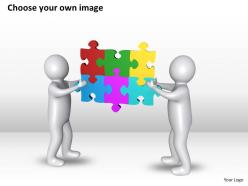 3d men holding puzzle ppt graphics icons