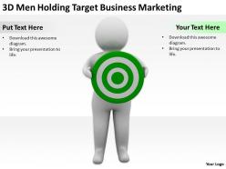 3D Men Holding Target Business Marketing Ppt Graphics Icons Powerpoint