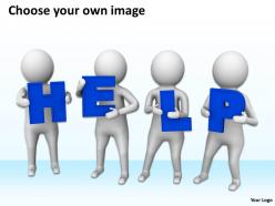3d men holding words help teamwork ppt graphics icons powerpoint