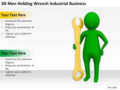 3d men holding wrench industrial business ppt graphics icons powerpoint