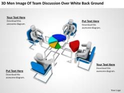 3d men image of team discussion over white background ppt graphics icons
