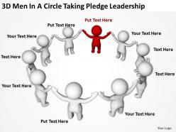 3d men in a circle taking pledge leadership ppt graphics icons