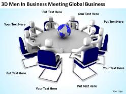3d men in business meeting global business ppt graphics icons powerpoint