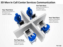 3d men in call center services communication ppt graphic icon