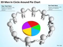 3d men in circle around pie chart ppt graphics icons powerpoint